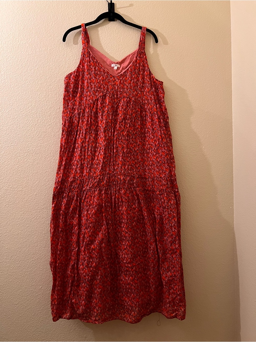 Joie Pink and Red Printed V-Neck Maxi Dress - New without tags